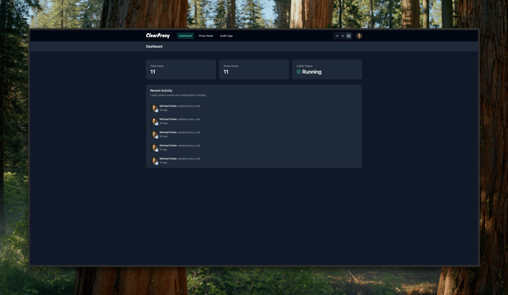 ClearProxy Dashboard